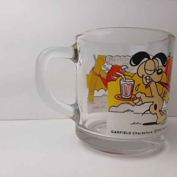 🍒 Vintage Garfield McDonalds Promotional Mug Glass Coffee Cup - Picture 5 of 12